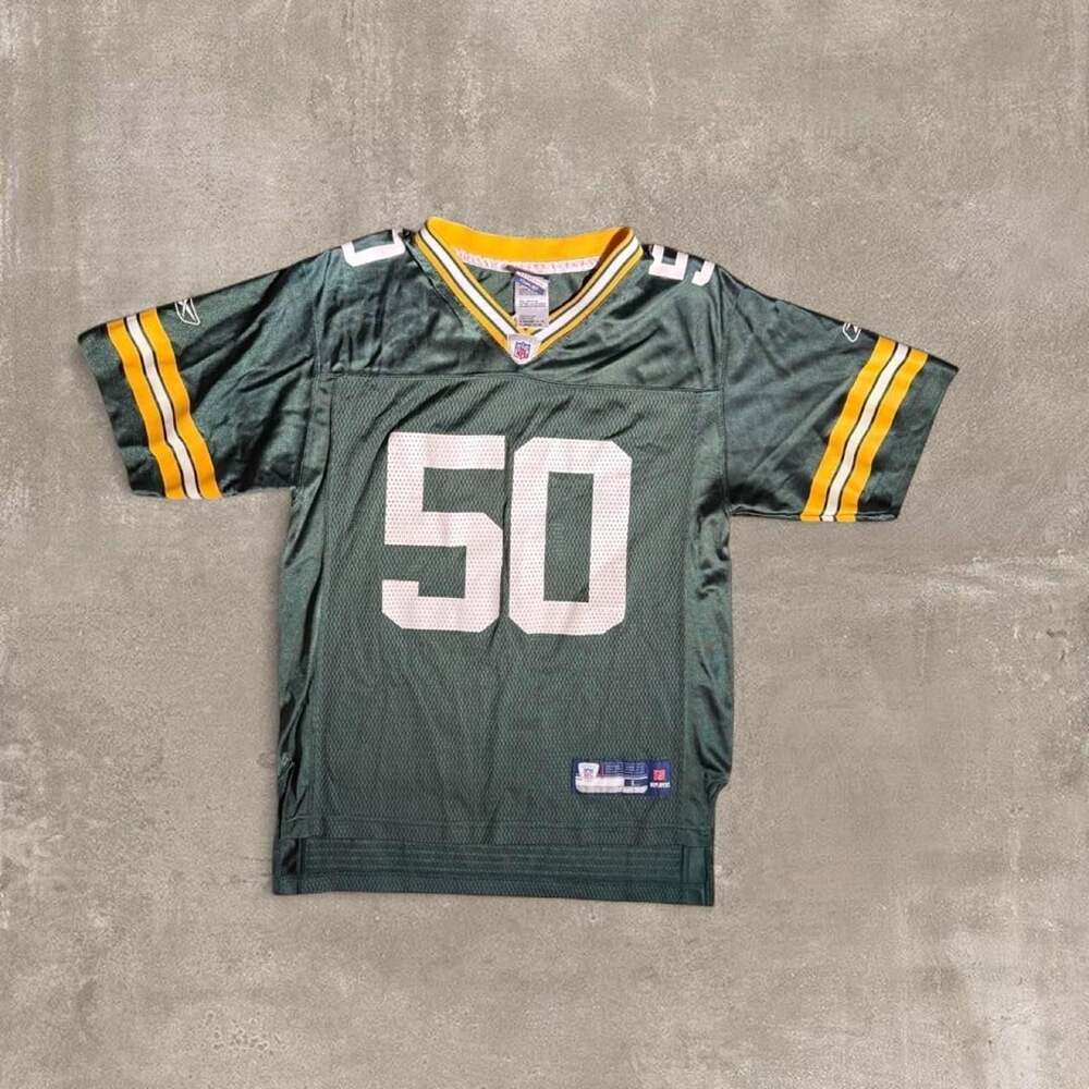 Reebok Green Bay Packers AJ Hawk 50 Jersey Size L LARGE (14-16)